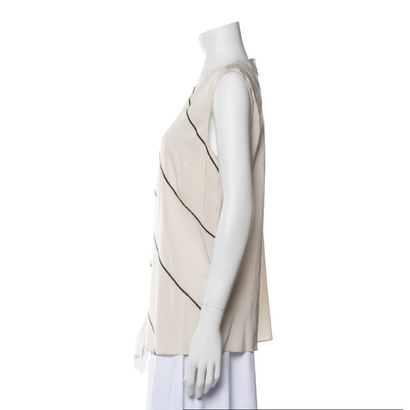 BRUNELLO CUCINELLI Monili Accent Silk Tank - LARGE - Picture 3 of 3